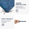 kwmobile Étui Compatible avec Kobo Aura Edition 2 Coque - Étui à Rabat magnétique Tablette eReader Similicuir - Jaune-Bleu foncé