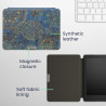kwmobile Étui Compatible avec Kobo Aura Edition 2 Coque - Étui à Rabat magnétique Tablette eReader Similicuir - Jaune-Bleu foncé