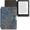 kwmobile Étui Compatible avec Kobo Aura Edition 2 Coque - Étui à Rabat magnétique Tablette eReader Similicuir - Jaune-Bleu foncé