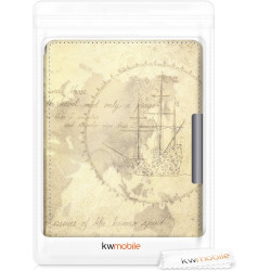 kwmobile Étui Compatible avec Kobo Aura Edition 2 Coque - Étui à Rabat magnétique Tablette eReader Similicuir - Marron-Marron Cl