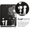 kwmobile Étui Compatible avec Kobo Aura Edition 2 Coque - Étui à Rabat magnétique Tablette eReader Similicuir - Blanc-Noir