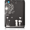 kwmobile Étui Compatible avec Kobo Aura Edition 2 Coque - Étui à Rabat magnétique Tablette eReader Similicuir - Blanc-Noir