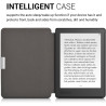 kwmobile Étui Compatible avec Kobo Aura Edition 2 Coque - Étui à Rabat magnétique Tablette eReader Similicuir - Blanc-Noir