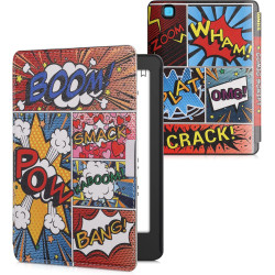 kwmobile Étui Compatible avec Kobo Aura Edition 2 Coque - Étui à Rabat magnétique Tablette eReader Similicuir - Multicolore