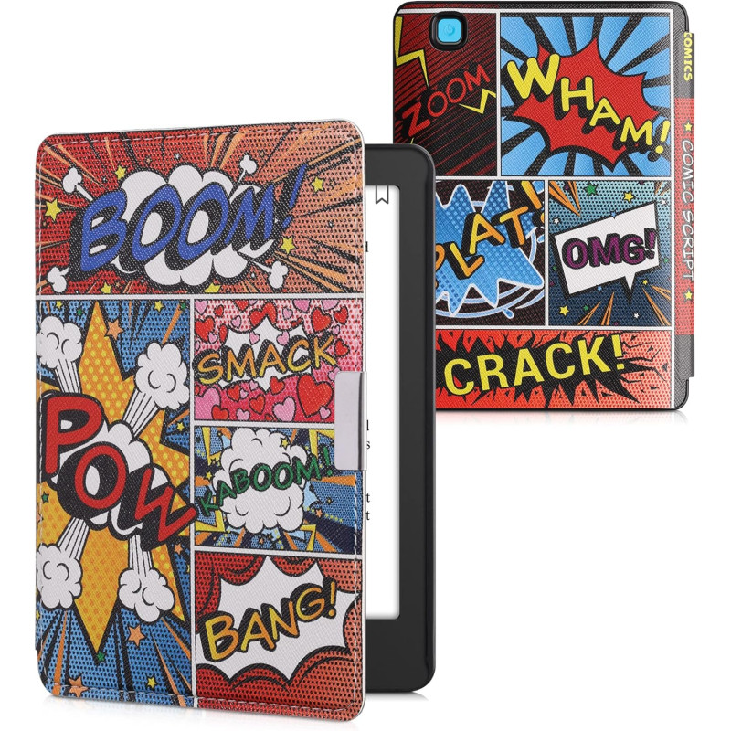 kwmobile Étui Compatible avec Kobo Aura Edition 2 Coque - Étui à Rabat magnétique Tablette eReader Similicuir - Multicolore