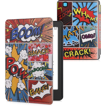 kwmobile Étui Compatible avec Kobo Aura Edition 2 Coque - Étui à Rabat magnétique Tablette eReader Similicuir - Multicolore