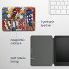 kwmobile Étui Compatible avec Kobo Aura Edition 2 Coque - Étui à Rabat magnétique Tablette eReader Similicuir - Multicolore