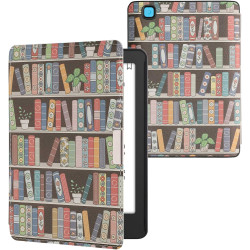 kwmobile Étui Compatible avec Kobo Aura Edition 2 Coque - Étui à Rabat magnétique Tablette eReader Similicuir - Bleu-Vert-Fuchsi
