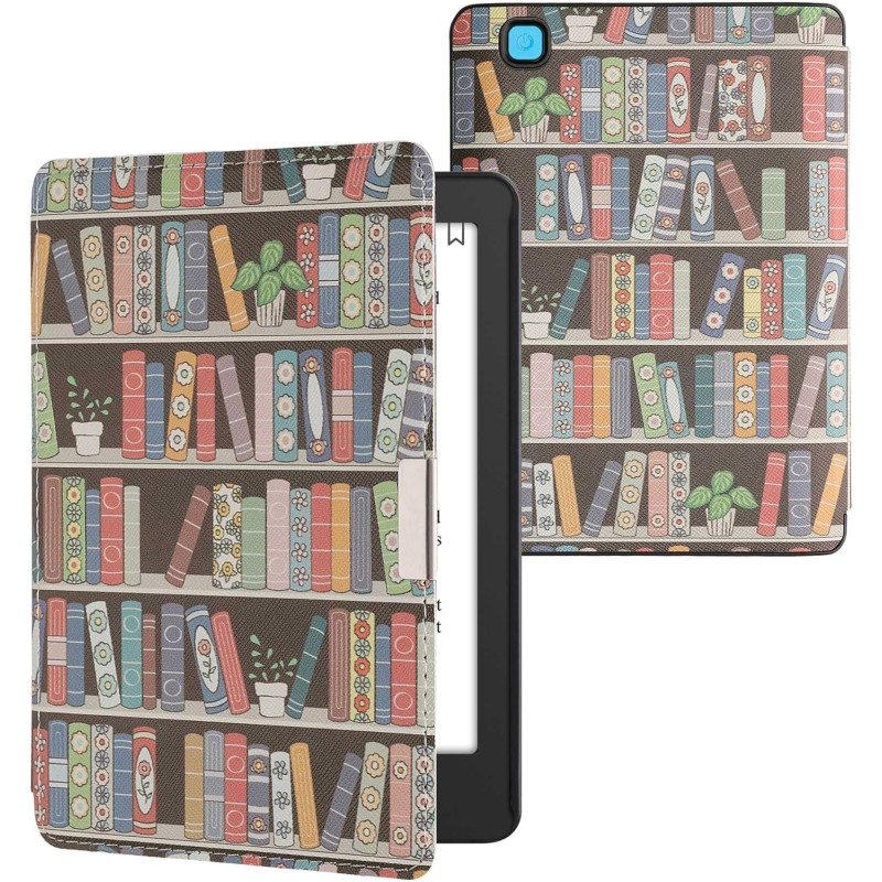 kwmobile Étui Compatible avec Kobo Aura Edition 2 Coque - Étui à Rabat magnétique Tablette eReader Similicuir - Bleu-Vert-Fuchsi