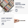 kwmobile Étui Compatible avec Kobo Aura Edition 2 Coque - Étui à Rabat magnétique Tablette eReader Similicuir - Bleu-Vert-Fuchsi
