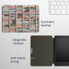 kwmobile Étui Compatible avec Kobo Aura Edition 2 Coque - Étui à Rabat magnétique Tablette eReader Similicuir - Bleu-Vert-Fuchsi