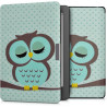 kwmobile Étui Compatible avec Kobo Aura Edition 2 Coque - Étui à Rabat magnétique Tablette eReader Similicuir - Turquoise-Marron
