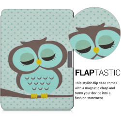 kwmobile Étui Compatible avec Kobo Aura Edition 2 Coque - Étui à Rabat magnétique Tablette eReader Similicuir - Turquoise-Marron