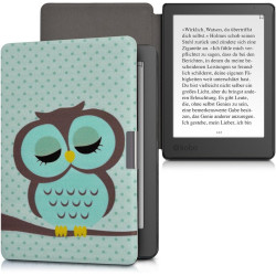 kwmobile Étui Compatible avec Kobo Aura Edition 2 Coque - Étui à Rabat magnétique Tablette eReader Similicuir - Turquoise-Marron