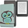 kwmobile Étui Compatible avec Kobo Aura Edition 2 Coque - Étui à Rabat magnétique Tablette eReader Similicuir - Turquoise-Marron