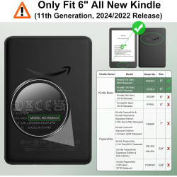 MoKo Étuis pour 6" Kindle(11e Génération-2024/2022), Étui de Protection Ultrafin et Lléger pour Kindle, Compatible avec la Poign