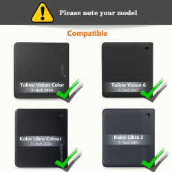 Étui Housse Coque pour Kobo Libra Colour (2024) / Kobo Libra 2 (2021) 7" eReader, Case avec Fonction de Veille/réveil Automatiqu