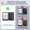 Fancity Étui pour Kindle 11^e^ génération version 2022 de 6", étui souple en cuir synthétique avec dragonne, fonction veille/rév
