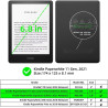 Fancity étui pour kindle paperblanc 6,8", coque souple avec dragonne, mise en veille/réveil automatique intelligente pour kindle