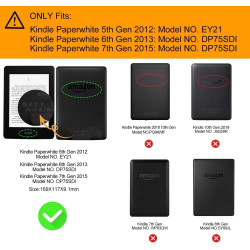 Fancity étui souple pour kindle paperblanc 5e/6e/7e génération avec dragonne, fonction veille/réveil automatique pour kindle pap