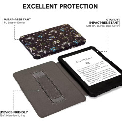 Fancity étui souple pour kindle paperblanc 5e/6e/7e génération avec dragonne, fonction veille/réveil automatique pour kindle pap