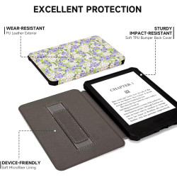 Fancity étui compatible avec kindle paperblanc (12e génération 2024) 7" et kindle colorsoft signature edition, cuir pu souple ét
