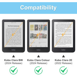 FINTIE Étui Compatible avec 6” Kobo Clara Colour/BW 2024 et Kobo Clara 2E 2022 - Housse Fine et Légère Coque Fermeture Magnétiqu