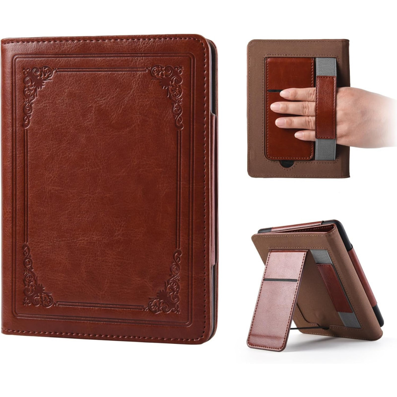 Kindle paperblanc 2024 étui de protection 7" (12ème génération) avec support et dragonne pour mise en veille/réveil automatique,