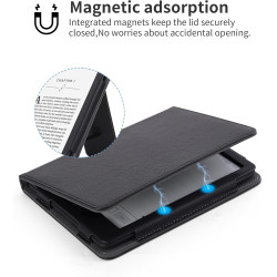 Kindle paperblanc 2024 étui de protection 7" (12ème génération) avec support et dragonne pour mise en veille/réveil automatique,