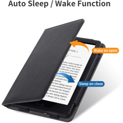 Kindle paperblanc 2024 étui de protection 7" (12ème génération) avec support et dragonne pour mise en veille/réveil automatique,