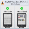 Tenano Coque Transparente pour Kobo Clara Colour | BW | 2E, Housse Arrière en Silicone Légère et Anti-Rayures de 6", Transparent