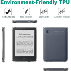 Tenano Coque Transparente pour Kobo Clara Colour | BW | 2E, Housse Arrière en Silicone Légère et Anti-Rayures de 6", Transparent