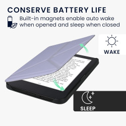 kwmobile Étui Compatible avec Kobo Clara 2E Coque - Étui à Rabat magnétique Tablette eReader Similicuir - Lavande