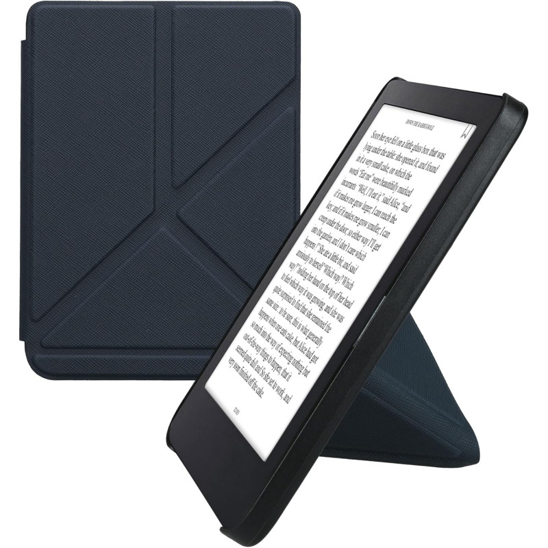 kwmobile Étui Compatible avec Kobo Clara 2E Coque - Étui à Rabat magnétique Tablette eReader Similicuir - Bleu foncé