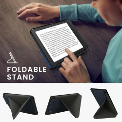 kwmobile Étui Compatible avec Kobo Clara 2E Coque - Étui à Rabat magnétique Tablette eReader Similicuir - Bleu foncé
