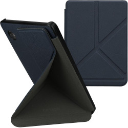 kwmobile Étui Compatible avec Kobo Clara 2E Coque - Étui à Rabat magnétique Tablette eReader Similicuir - Bleu foncé