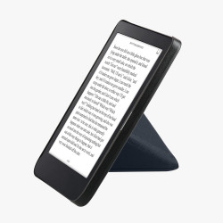 kwmobile Étui Compatible avec Kobo Clara 2E Coque - Étui à Rabat magnétique Tablette eReader Similicuir - Bleu foncé