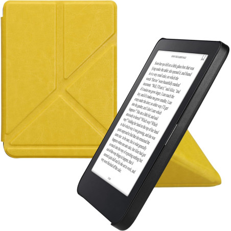 kwmobile Étui Compatible avec Kobo Clara 2E Coque - Étui à Rabat magnétique Tablette eReader Similicuir - Jaune
