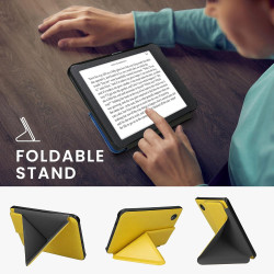 kwmobile Étui Compatible avec Kobo Clara 2E Coque - Étui à Rabat magnétique Tablette eReader Similicuir - Jaune