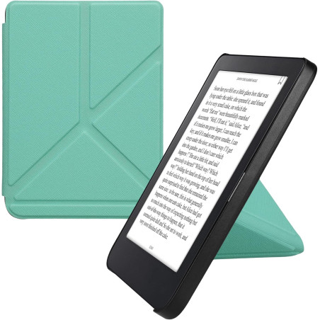 kwmobile Étui Compatible avec Kobo Clara 2E Coque - Étui à Rabat magnétique Tablette eReader Similicuir - Menthe glaciale