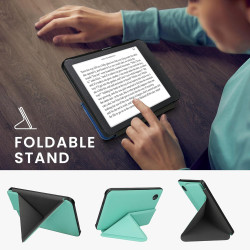 kwmobile Étui Compatible avec Kobo Clara 2E Coque - Étui à Rabat magnétique Tablette eReader Similicuir - Menthe glaciale
