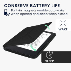 kwmobile Étui Compatible avec Kobo Clara 2E Coque - Étui à Rabat magnétique Tablette eReader Similicuir - Noir