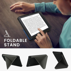 kwmobile Étui Compatible avec Kobo Clara 2E Coque - Étui à Rabat magnétique Tablette eReader Similicuir - Noir