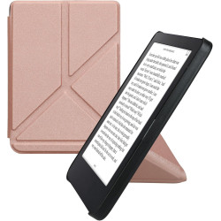 kwmobile Étui Compatible avec Kobo Clara 2E Coque - Étui à Rabat magnétique Tablette eReader Similicuir - Or Rose