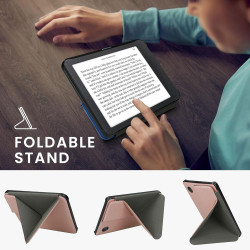 kwmobile Étui Compatible avec Kobo Clara 2E Coque - Étui à Rabat magnétique Tablette eReader Similicuir - Or Rose