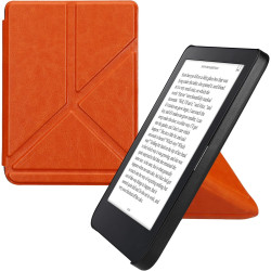 Kwmobile étui compatible avec kobo clara 2e coque - étui à rabat magnétique tablette ereader similicuir - orange