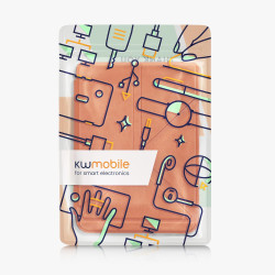 Kwmobile étui compatible avec kobo clara 2e coque - étui à rabat magnétique tablette ereader similicuir - orange