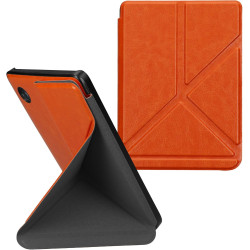 Kwmobile étui compatible avec kobo clara 2e coque - étui à rabat magnétique tablette ereader similicuir - orange