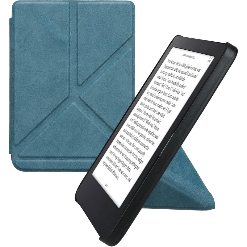 kwmobile Étui Compatible avec Kobo Clara 2E Coque - Étui à Rabat magnétique Tablette eReader Similicuir - pétrole