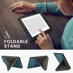 kwmobile Étui Compatible avec Kobo Clara 2E Coque - Étui à Rabat magnétique Tablette eReader Similicuir - pétrole
